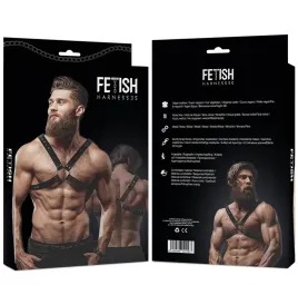 FETISH SUBMISSIVE ATTITUDE - HARNAIS EN CUIR ÉCOLOGIQUE POUR HOMMES AVEC POITRINE CROISÉE