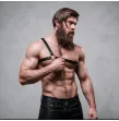 FETISH SUBMISSIVE ATTITUDE - HERREN HARNESS MIT GEKREUZTEN SCHULTERN AUS ÖKO-LEDER