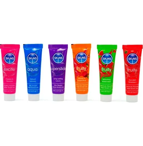 SKINS - KIT LUBRIFICANTI VITALI E FRUTTATI 6 x 12 ML