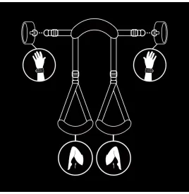 FETISH SUBMISSIVE - POSITION JAMBES OUVERTES AVEC MENOTTES DOUBLÉES EN NOPRÈNE