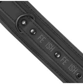 FETISH SUBMISSIVE - COLLANA E MANETTE IN PELLE VEGANA CON FODERA IN NOPRENE