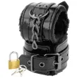 DARKNESS - MENOTTES AJUSTABLES EN CUIR NOIR AVEC CADENAS
