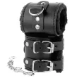 DARKNESS - MENOTTES AJUSTABLES EN CUIR NOIR AVEC DOUBLURE