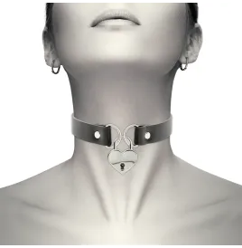 COQUETTE CHIC DESIRE - COLLIER EN CUIR VEGAN AVEC ACCESSOIRE COEUR AVEC CL