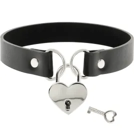 COQUETTE CHIC DESIRE - COLLIER EN CUIR VEGAN AVEC ACCESSOIRE COEUR AVEC CL