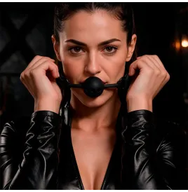 FETISH SUBMISSIVE BONDAGE - BÂILLON À BOULE EN SILICONE RESPIRANT