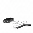 KINK - PVC LEDER HALSKETTE MIT GÜRTEL 105 CM STRASS NIETE 41,5 X 4 CM