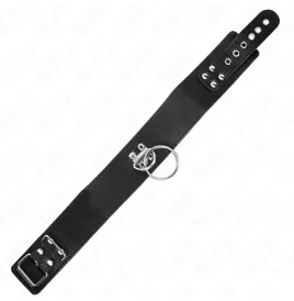 KINK - STUDDED LEASH 116 CM COLLAR WITH LEATHERETTE STRAP 50 X 5 CM