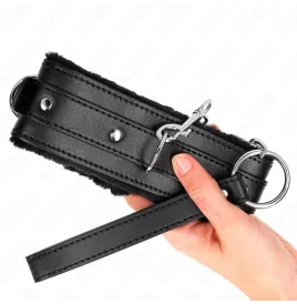 KINK - COLLARE CON GUINZAGLIO 65 CM CON RESTRIZIONI NERO 36-42 CM X 5,5 CM