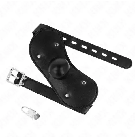KINK - MASCHERA BOCCA BALL GAG CON SERRATURA REGOLABILE 42-60 CM