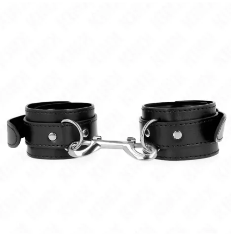 KINK - MUÑEQUERAS SIMPLES CON FILA DE REMACHES NEGRO AJUSTABLE 17-28 CM X 5 CM