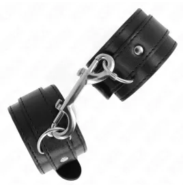 KINK - HANDGELENKFESSELN - EINZELNE NIETENREIHE SCHWARZ VERSTELLBAR 17-28 CM X 5 CM