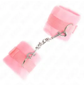 KINK - BEGINNER FUR HAND CUFFS PINK 30 X 7 CM