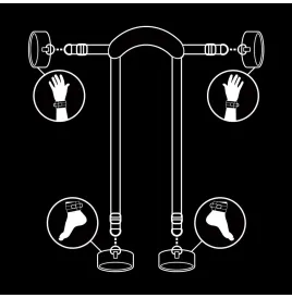 FETISH SUBMISSIVE - MEISTERPOSITION MIT 4 NOPRENE-GEFÜTTERT HANDSCHELLEN