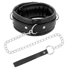 DARKNESS - SOFT LEATHER NECKLACE WITH CHAIN