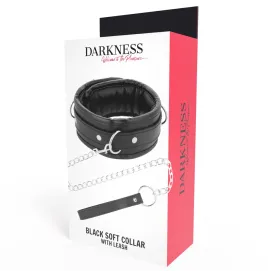 DARKNESS - SOFT LEATHER NECKLACE WITH CHAIN
