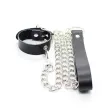 OHMAMA FETISH - PENIS NECKLACE AND LEATHER STRAP WITH METAL CHAIN