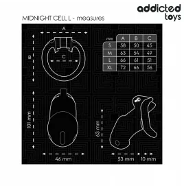 ADDICTED TOYS LOCKED - MINDNIGHT CELL PENISKÄFIG GRÖSSE L