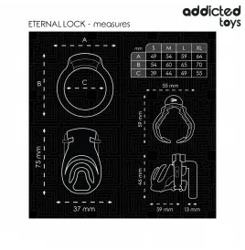 ADDICTED TOYS LOCKED - CAGE À PÉNIS À VERROUILLAGE ÉTERNEL 9 CM