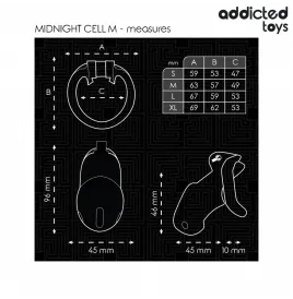 ADDICTED TOYS LOCKED - MINDNIGHT CELL CAGE À PÉNIS TAILLE M
