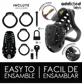 ADDICTED TOYS LOCKED - CHAINED HOLLOW PENIS CAGE 10.5 CM
