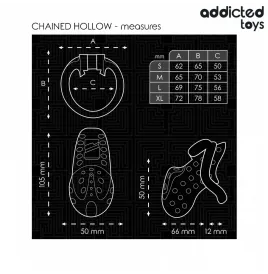 ADDICTED TOYS LOCKED - CHAINED HOLLOW PENIS CAGE 10.5 CM
