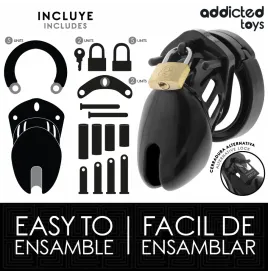 ADDICTED TOYS LOCKED - OBSIDIAN HOLD PENIS CAGE SIZE S