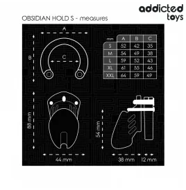 ADDICTED TOYS LOCKED - CAGE À PÉNIS OBSIDIAN HOLD TAILLE S