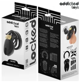 ADDICTED TOYS LOCKED - OBSIDIAN HOLD PENIS CAGE SIZE S