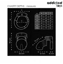 ADDICTED TOYS LOCKED - CHASTITY DEPTHS PENIS CAGE 7.5 CM