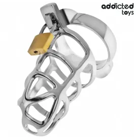 ADDICTED TOYS LOCKED - SILVER LOCK JAULA PARA PENE DE METAL TALLA M