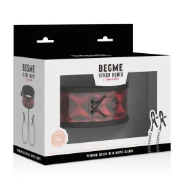 BEGME - COLLETTO RED EDITION CON MORSETTI PER CAPEZZOLI CON FODERA IN NEOPRENE