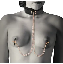 COQUETTE CHIC DESIRE - FANTASY NIPPLE CLAMP NECKLACE WITH NEOPRENE LINING