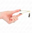 KINK - GOLDENE DÜNNE NIPPELKLEMMEN MIT 3 SCHWARZEN GLASPERLEN 7 CM