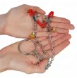 KINK - BELL 3-FACH NIPPEL- UND KLITORISKLEMMEN ROT MIT KETTE 30 CM