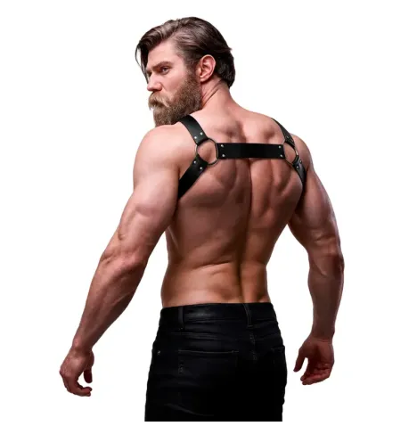 FETISH SUBMISSIVE ATTITUDE - IMBRACATURA BULLDOG IN NEOPRENE REGOLABILE CON CERNIERE PER UOMINI