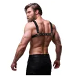 FETISH SUBMISSIVE ATTITUDE - ARNÉS BULLDOG AJUSTABLE ECOPIEL PECHO CRUZADO HOMBRE FETISH SUBMISSIVE ATTITUDE - ARNÉS BULLDOG AJUSTABLE ECOPIEL PECHO CRUZADO HOMBRE