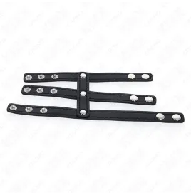 KINK - DREIFACH LEDER PENISRING MIT DRUCKVERSCHLUSS