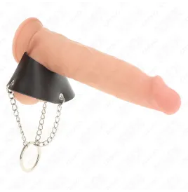 KINK - ANNEAU PÉNIS CHAÎNE 4 CM 7 CM MÉTAL AVEC CEINTURE EN CUIR