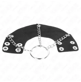 KINK - ANELLO PER PENE CATENA 4 CM METALLO 7 CM CON CINTURA IN PELLE