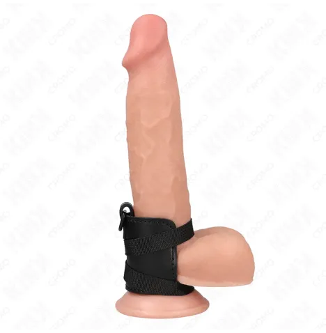 KINK - LEATHER PENIS RING WITH ADJUSTABLE STRAPS