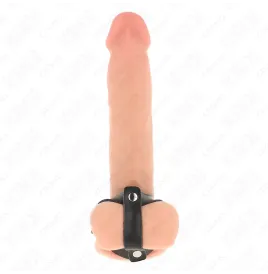 KINK - VERSTELLBARER PENISRING AUS LEDER UND HODENTEILGURT