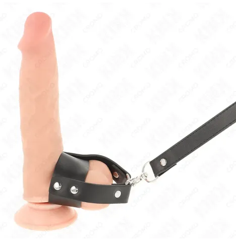KINK - ANELLO PER PENE CON CINTURINO IN PELLE REGOLABILE