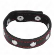 KINK - ANNEAU PÉNIS EN CUIR AVEC FERMETURE À PRESSION DOUBLURE ROUGE 21 X 1,5 CM