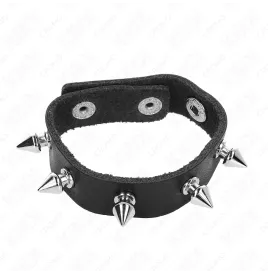 KINK - ANELLO PER PENE IN PELLE CON PUNTE 21,5 X 1,6 CM