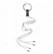 KINK - DREIFACH CHROM METALL PENISRING 3 CM BIS 4,5 CM MIT 26 CM METALLKETTE UND BRUSTKLAMMERN