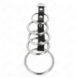 KINK - 5 METAL PENIS RINGS 3.2 CM TO 5 CM CONNECTED BY LEATHER