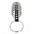 KINK - 7 ANNEAUX PÉNIS EN MÉTAL DE 3,2 CM À 5 CM CONNECTÉS PAR DU CUIR
