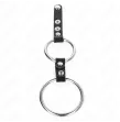 KINK - DOPPELTER PENISRING 3,8 CM BIS 5 CM DURCH LEDER VERBUNDEN