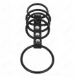 KINK - 5 ANELLI PER PENE IN SILICONE DA 3,8 CM A 4,8 CM COLLEGATI DA PELLE